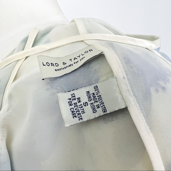 Vintage 90’s Lord & Taylor Sheer Botanical Chemise Slip Dress | Size S - Picture 9 of 10